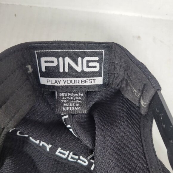 Ping Putter Black Unstructured Flexfit Tech One Ten Snapback Adjustable Golf Hat - Picture 8 of 8